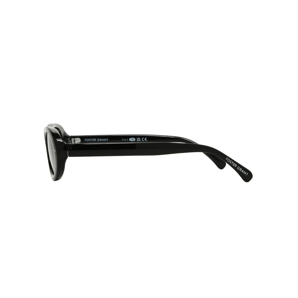 Foster Grant Womens Black Oval Trend Sunglasses T12